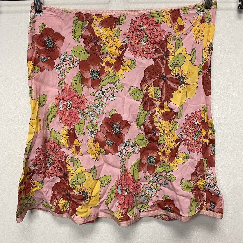 Y2k Vtg Women 14 Old Navy Skirt Pink Floral Cottagecore Country Feminine Spring